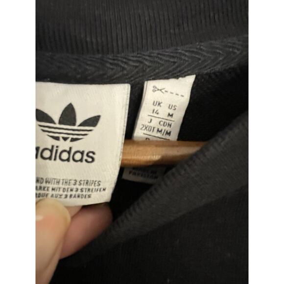 Adidas Trefoil Women's Crew Neck Sweatshirt Black Medium - Picture 2 of 5